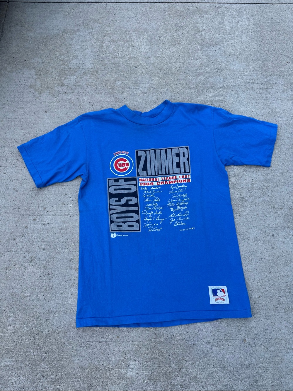 Vintage 1989 Nutmeg Chicago Cubs National League East Champs Tee
